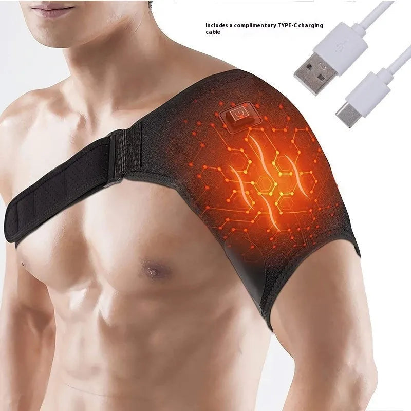 Electric heating USB shoulder pad with free size padded design and plug-in connector