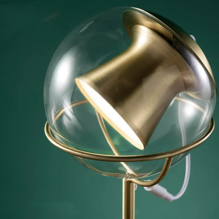 Creative glass lampshade desk lamp with dimmable LED light and touch switch