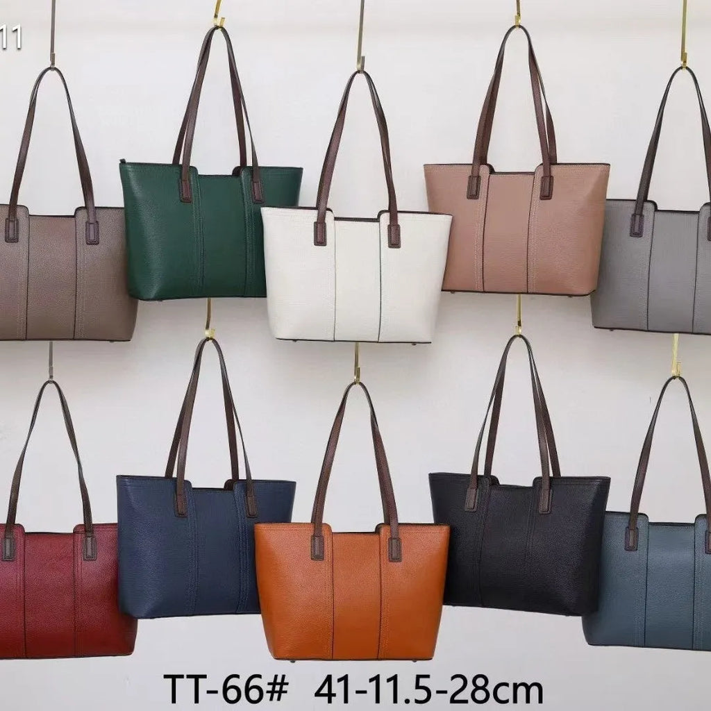 Genuine leather women's shoulder bag in box-type shape with sandwich pocket exterior