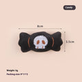 Colourful plush cat tease stick with candy, eyes and skull designs on small wand toy