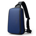 Blue oxford cloth chest bag with adjustable double straps and soft handle