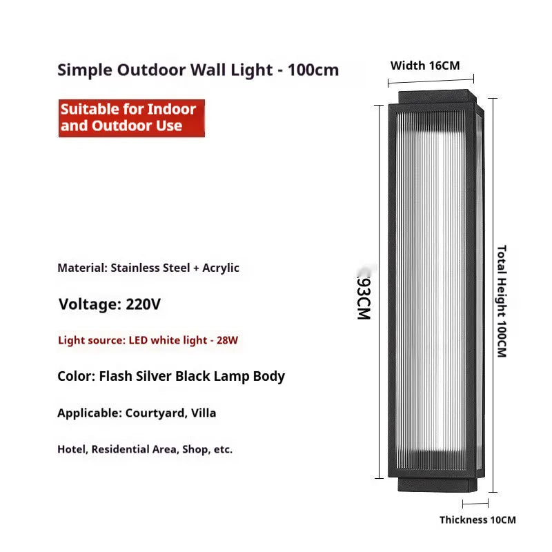 Stainless steel outdoor wall lamp with waterproof rating for garden installation