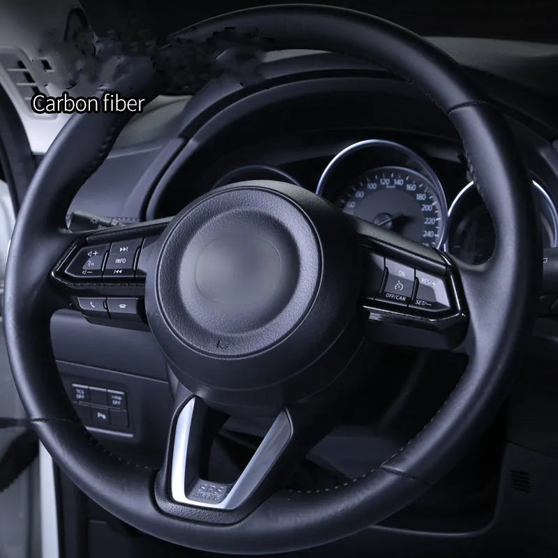 Atz aluminium alloy steering wheel decorative sticker set showing brushed red, silver, and blue hollow buttons