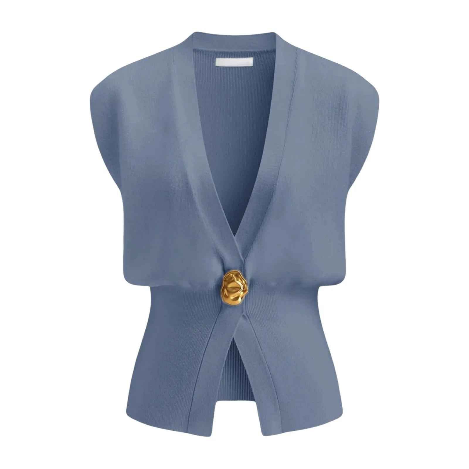 Women's loose fit V-neck button cardigan in knitted polyester available in six colours