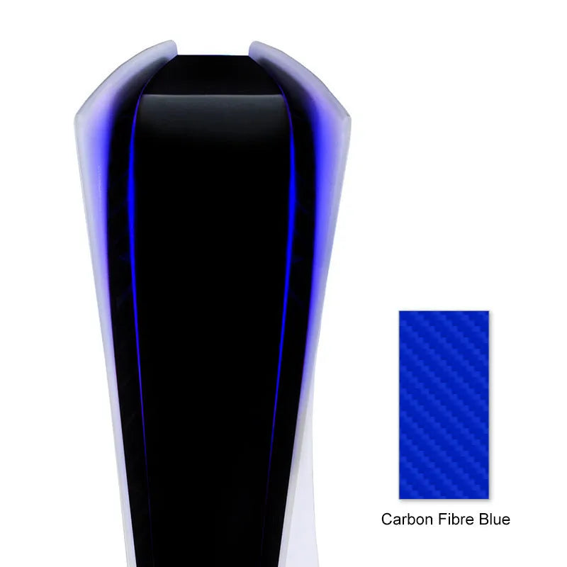 PS5 LED light bar film sticker with carbon fibre pattern in four colour options