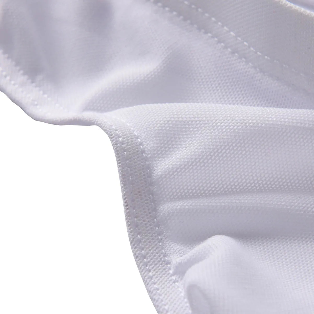 Men's black ice silk triangle mid waist briefs on a white background.