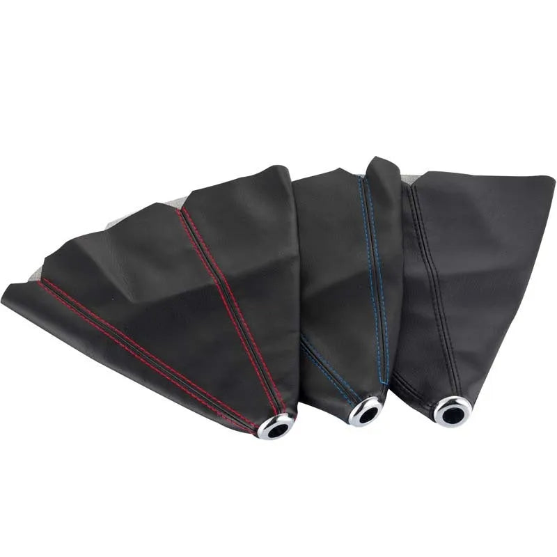 Black PU leather gearbox dirt-proof cover with elastic edge for General Motors vehicles.