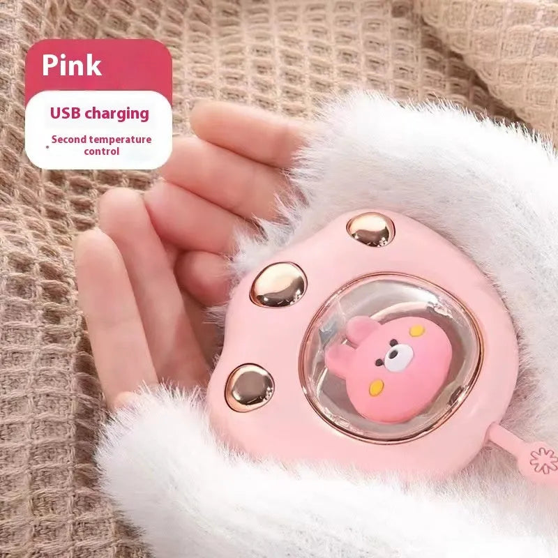 USB-powered hand warmer power bank with digital display in various colour options