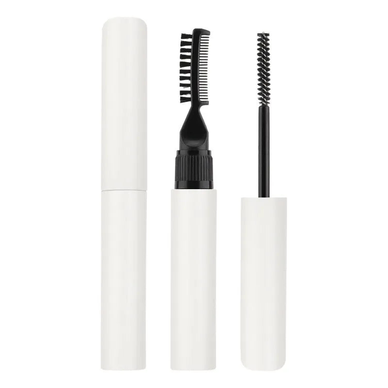 Eyebrow glue cosmetic adhesive in white and pink colour options with applicator