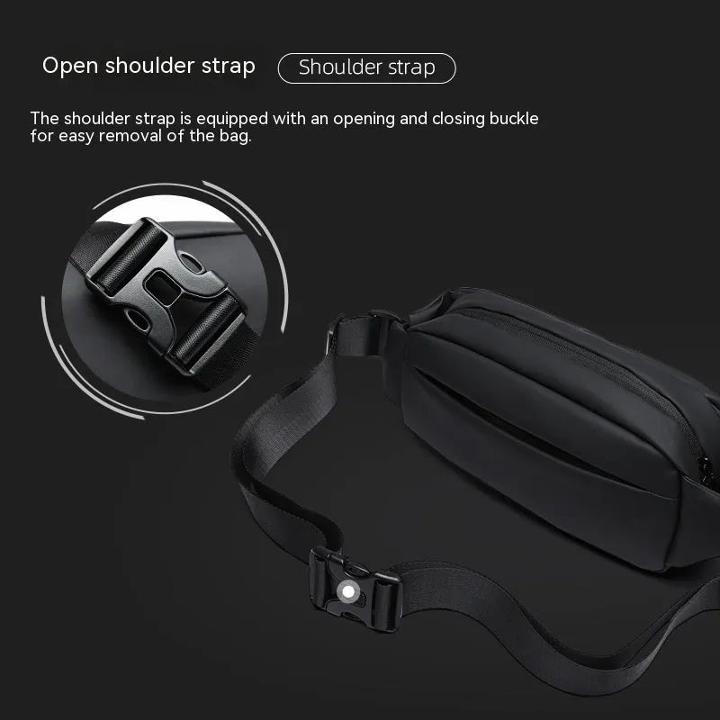Black men's Oxford cloth messenger bag with one-shoulder riding design for daily use