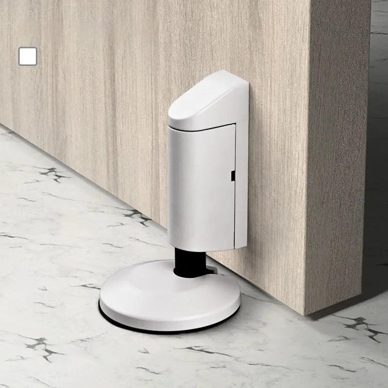 Zinc alloy invisible door stopper in modern design on a bedroom floor