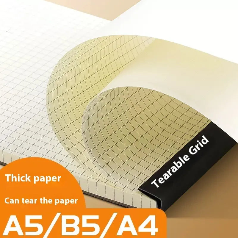 A5, B5 and A4 tearable writing pads with 80 sheets, available in blank, grid or horizontal line rulings