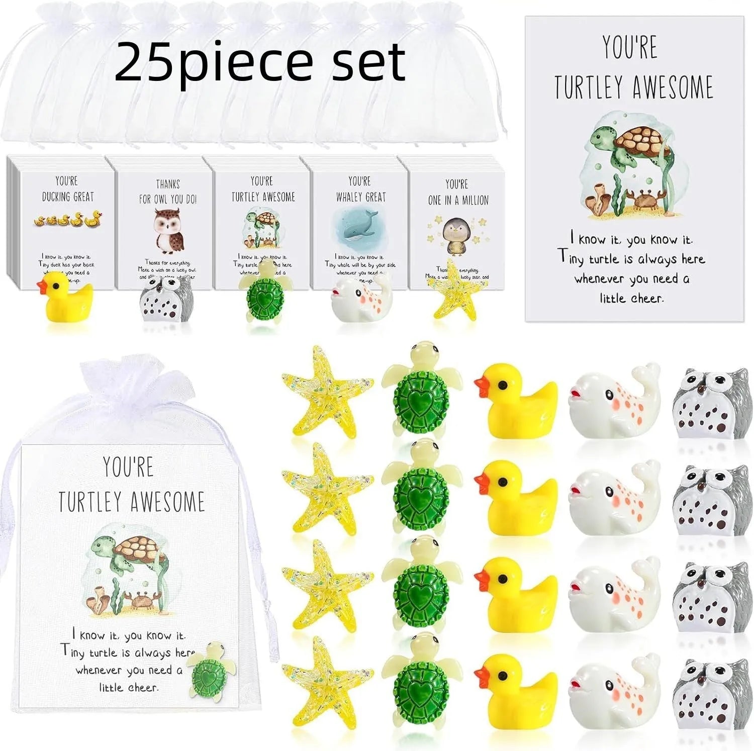 Set of resin office memo cards with pun inspiration phrases in various set size options