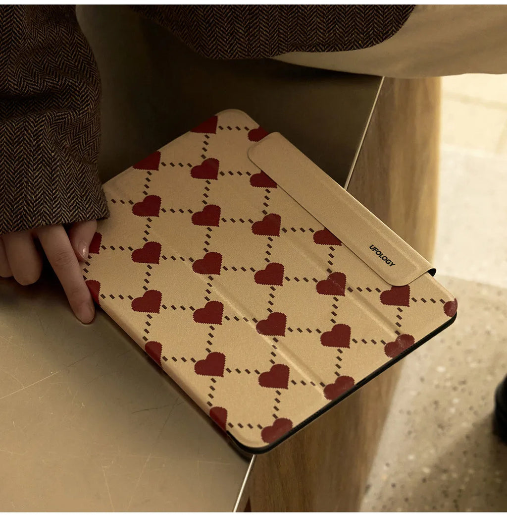 Magnetic polyurethane protective shell for iPad Air 4 and Air 5 tablets with double-sided clips