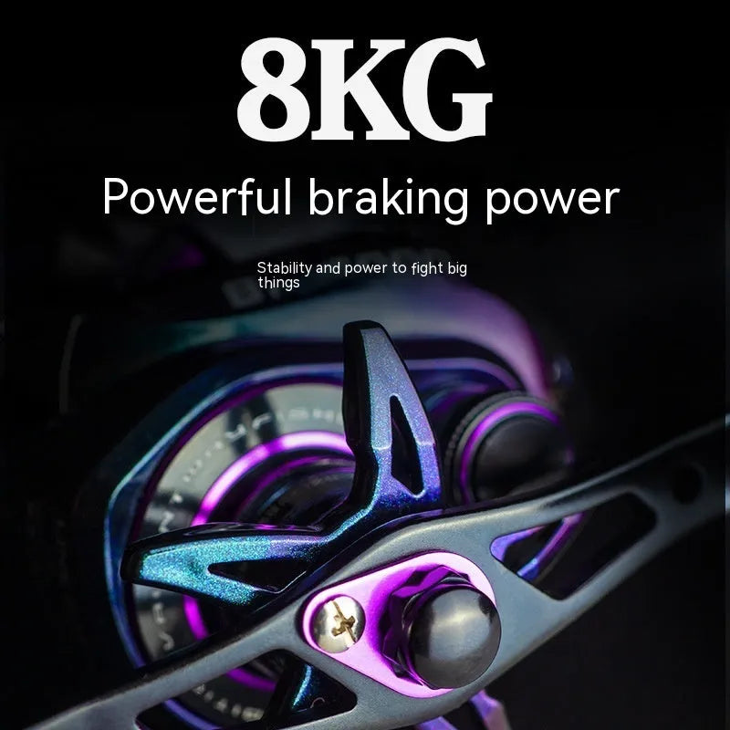 BM2000 fishing reel with water drop design, shown in left-hand and right-hand retrieve models.