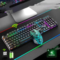 T3 wireless charging keyboard and mouse set showing backlit keyboard illumination