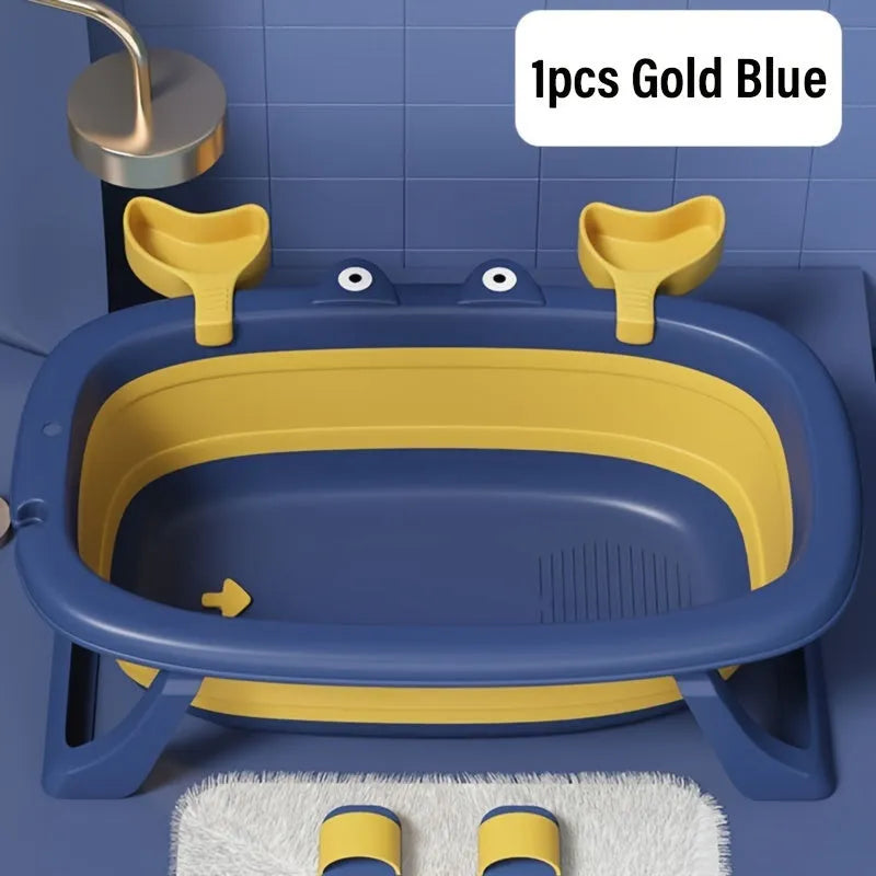 Blue foldable plastic pet tub for small cats and dogs under 20 pounds