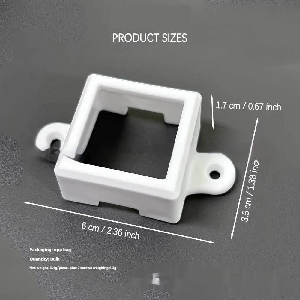 White rectangular plastic lampshade for LED light bracket, dimensions 1.7cm by 6cm.