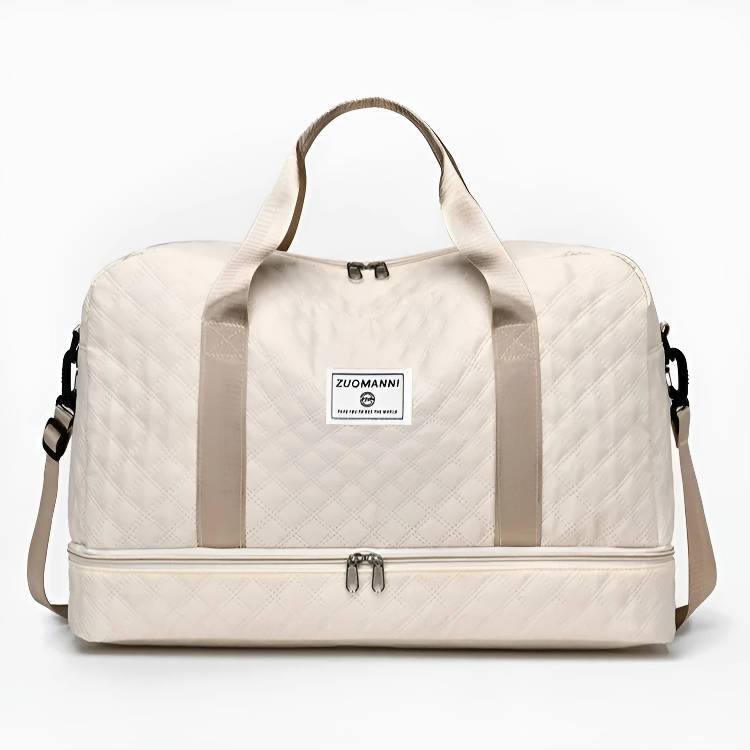 Large Oxford cloth travel bag with 36-55 litre capacity shown in haze blue colour