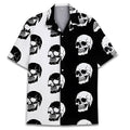 Men's Cuban collar summer shirt with digital printed pattern in polyester fabric