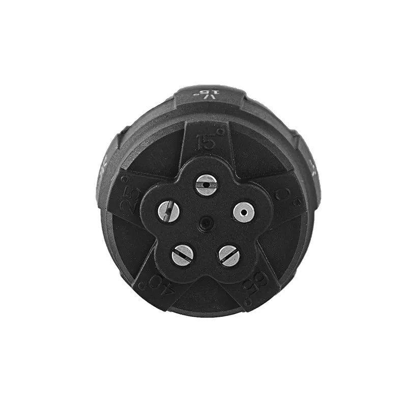 Five-in-one high-pressure water gun spray nozzle with pattern selector dial