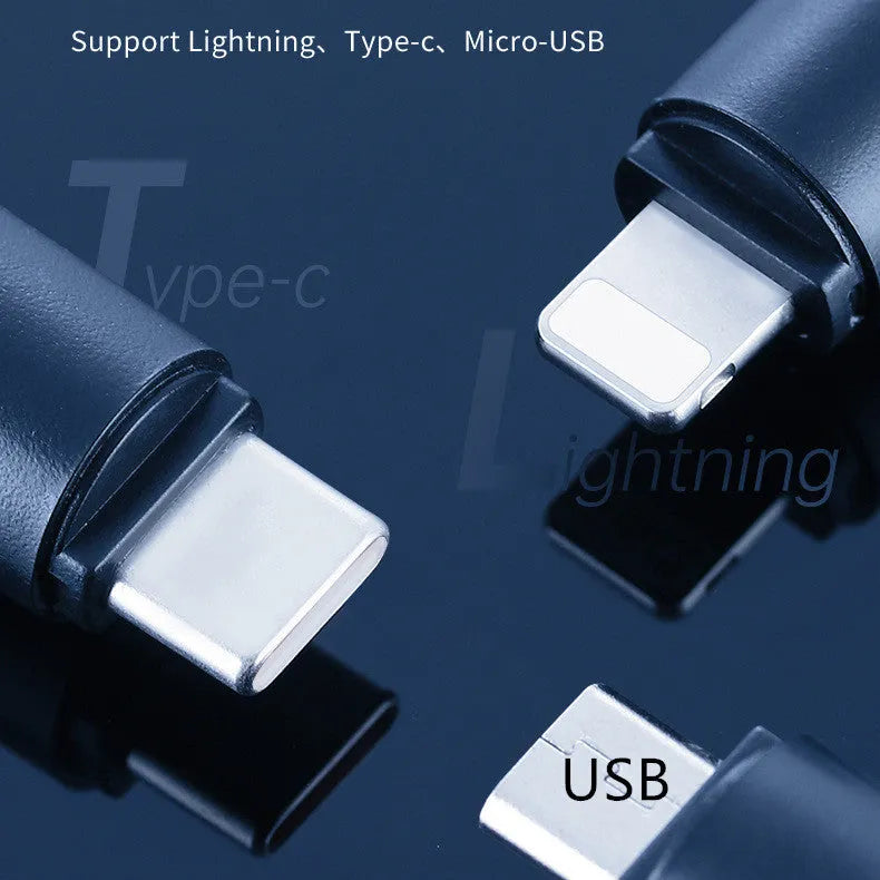 Small black capsule infrared emitter with choice of Lightning, Type-C, or Micro-USB connector.