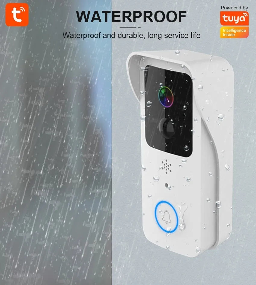 Waterproof HD visual doorbell with remote intercom and app notification capabilities