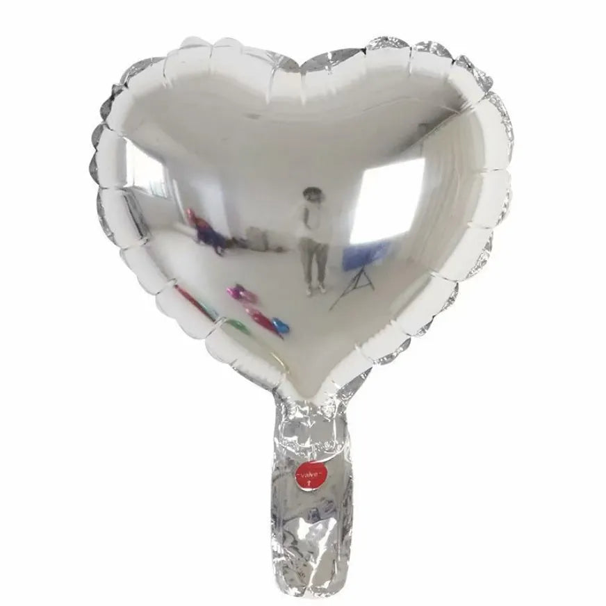 Aluminum foil peach heart balloons in metallic colours for party decorations