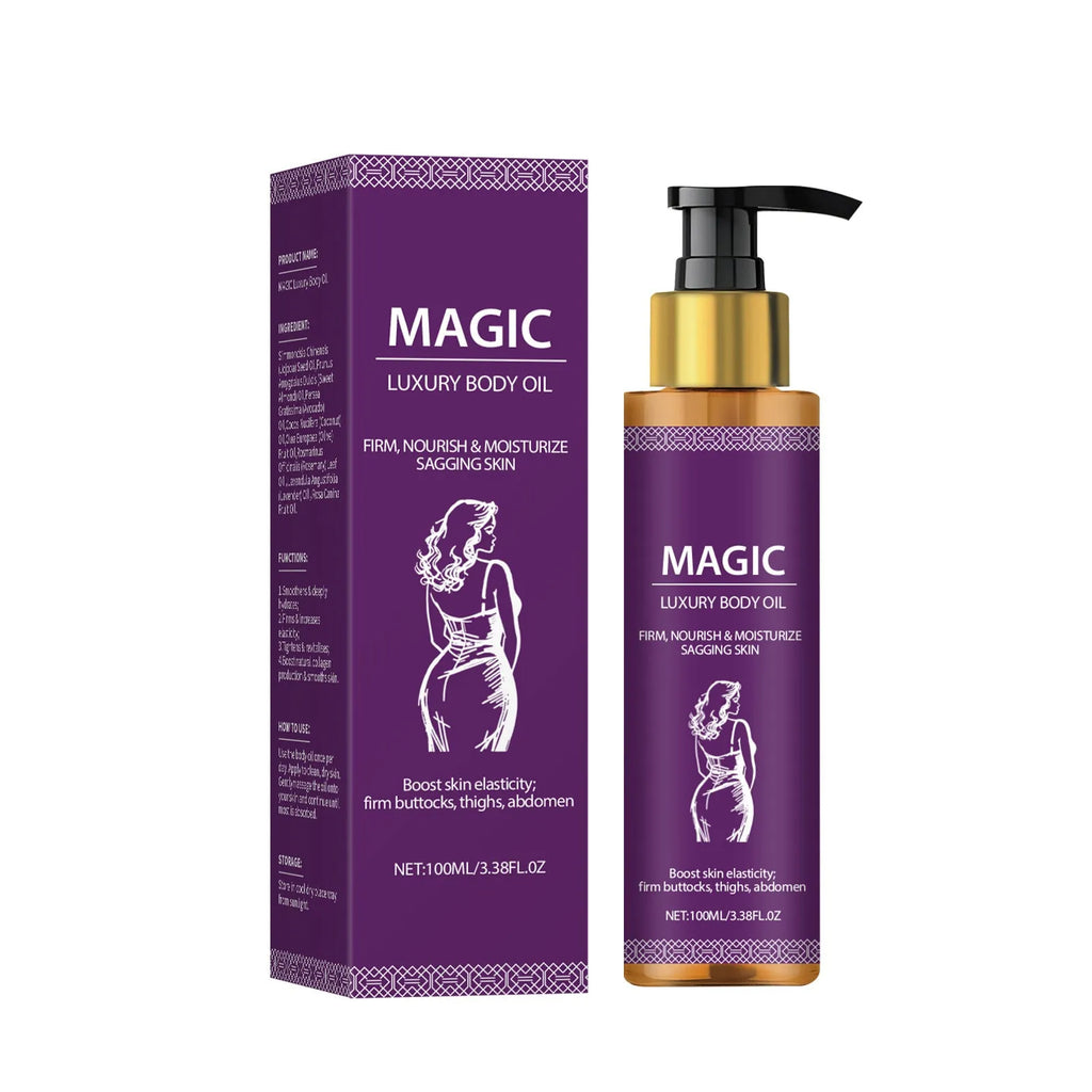 100ml bottle of body soothing treatment oil with jojoba, camellia and sweet almond oils