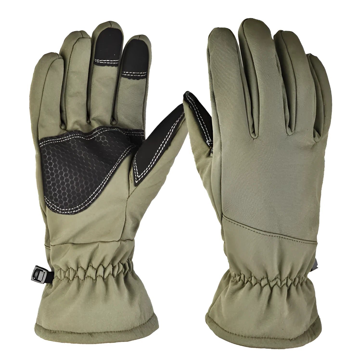 Outdoor tactical camouflage ski gloves with touchscreen fingertips and anti-slip palm