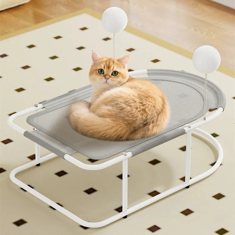 Large grey breathable fabric cat kennel with removable bracket design