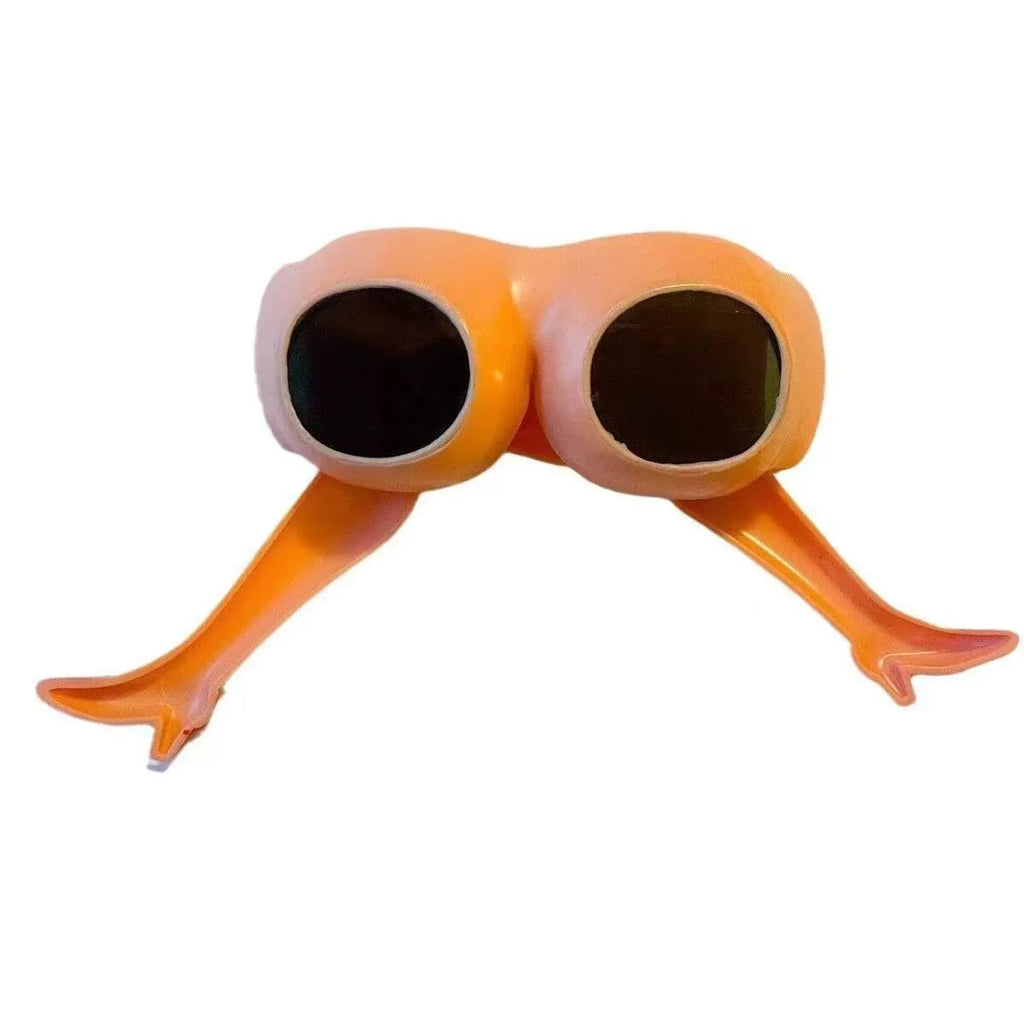 Orange personality leg hip sunglasses with oversized 15cm width frame design