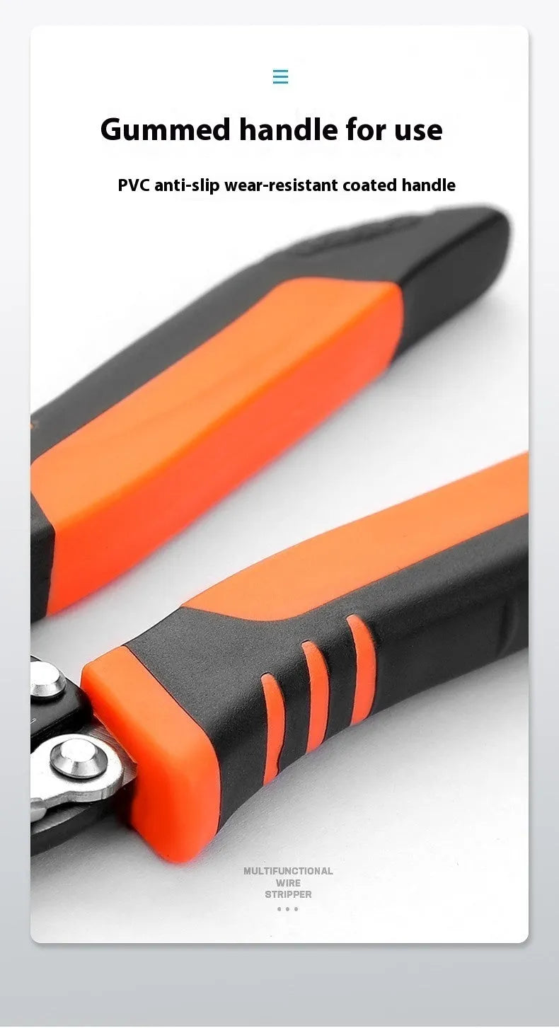 Fully automatic wire stripping pliers tool with high carbon steel blades and box-mounted design