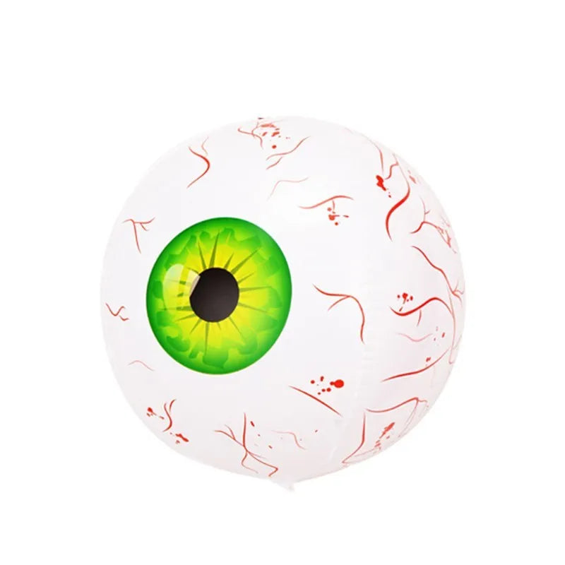 Halloween eyeball balloon with bloodshot design inflated to 40cm diameter