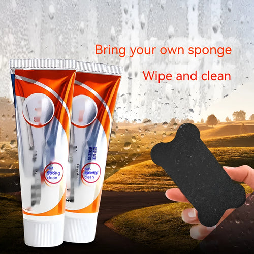 White 65ml bottle of car windscreen cleaning paste for oil stain removal.