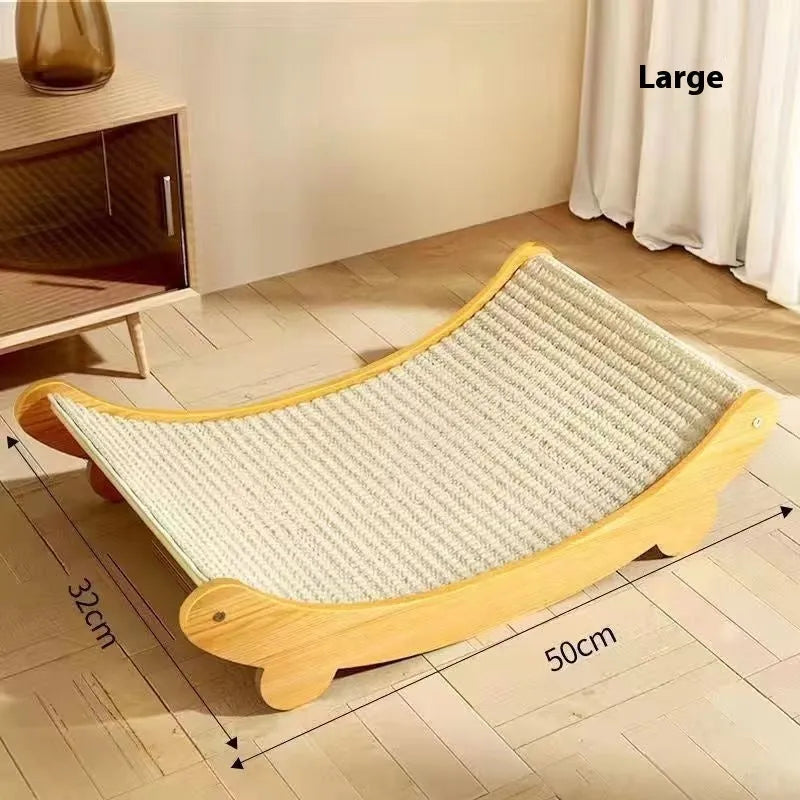 Sisal cat scratch board with wear-resistant blanket material in pastoral design