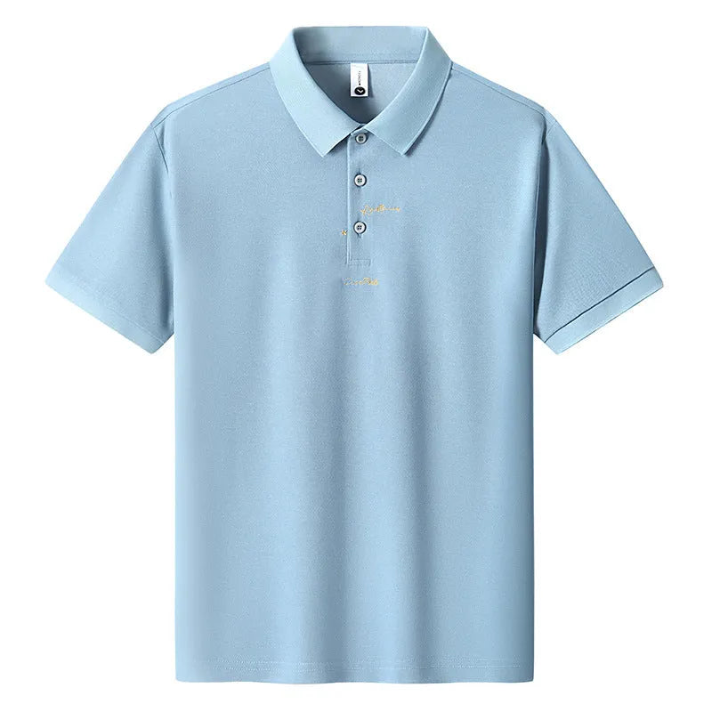 Men's loose fit cotton casual T-shirt in various colours on a size chart background.