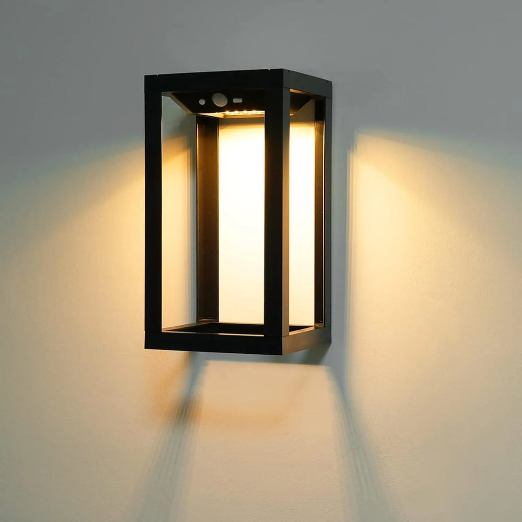 Modern Chinese outdoor solar wall lamp with plastic shell and IP65 waterproof rating for garden illumination
