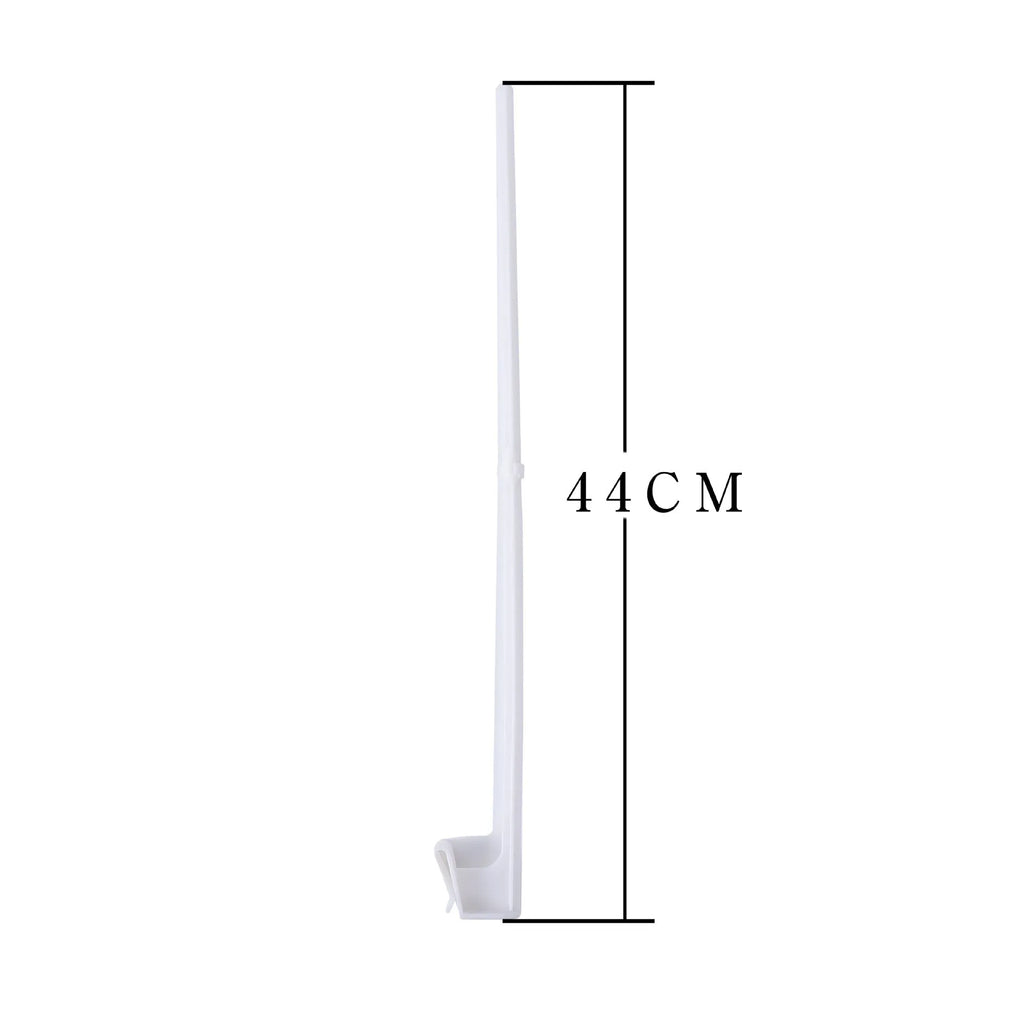 Ten white PP plastic car window flag pole holders mounted on vehicle