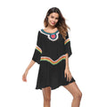 Crocheted ethnic style beach sun protection clothing for women in white, black, blue or apricot