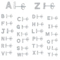 Brass gold plated alphabet letter earrings showing English character design with zircon elements