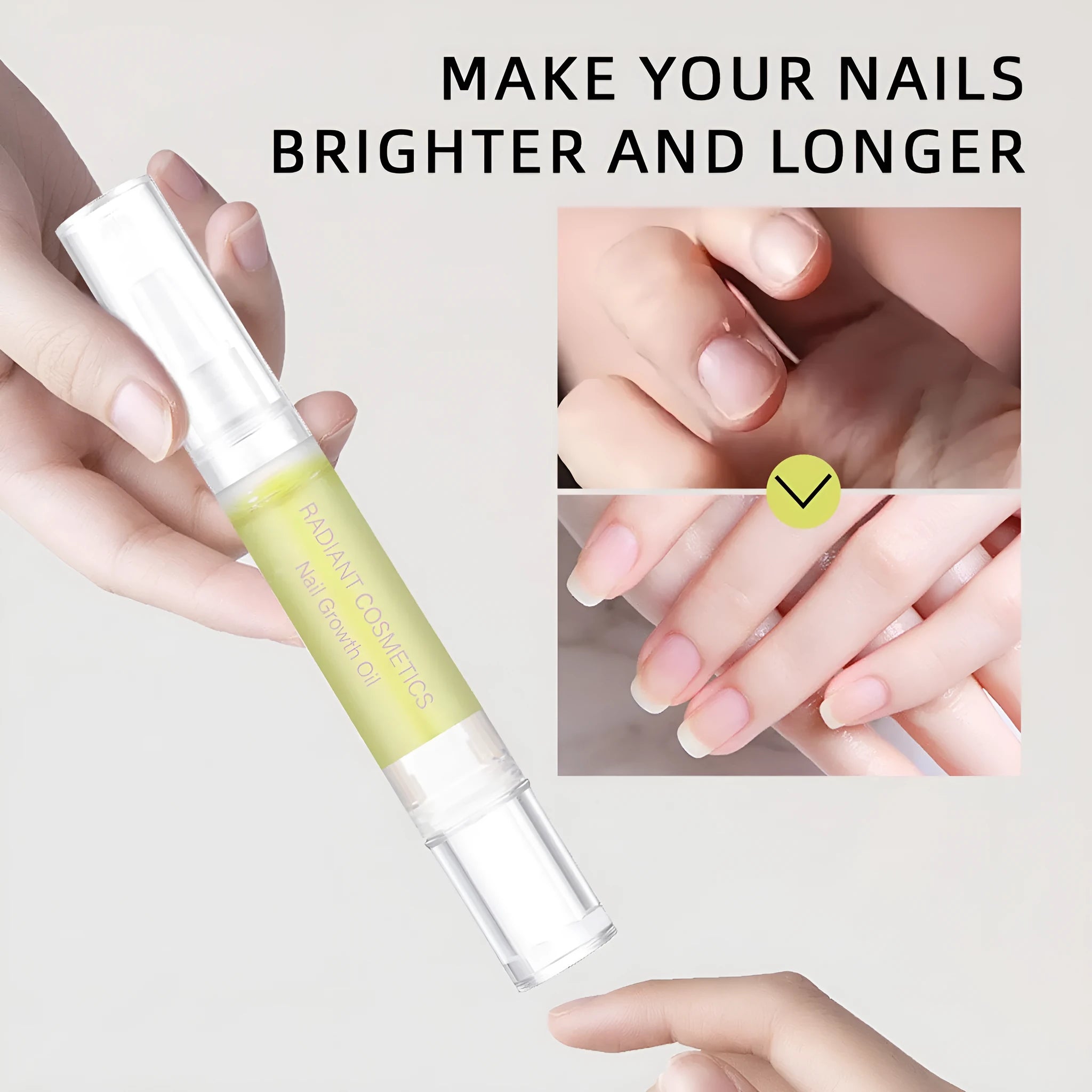 3ml bottle of clear nail growth treatment oil with a dropper applicator.