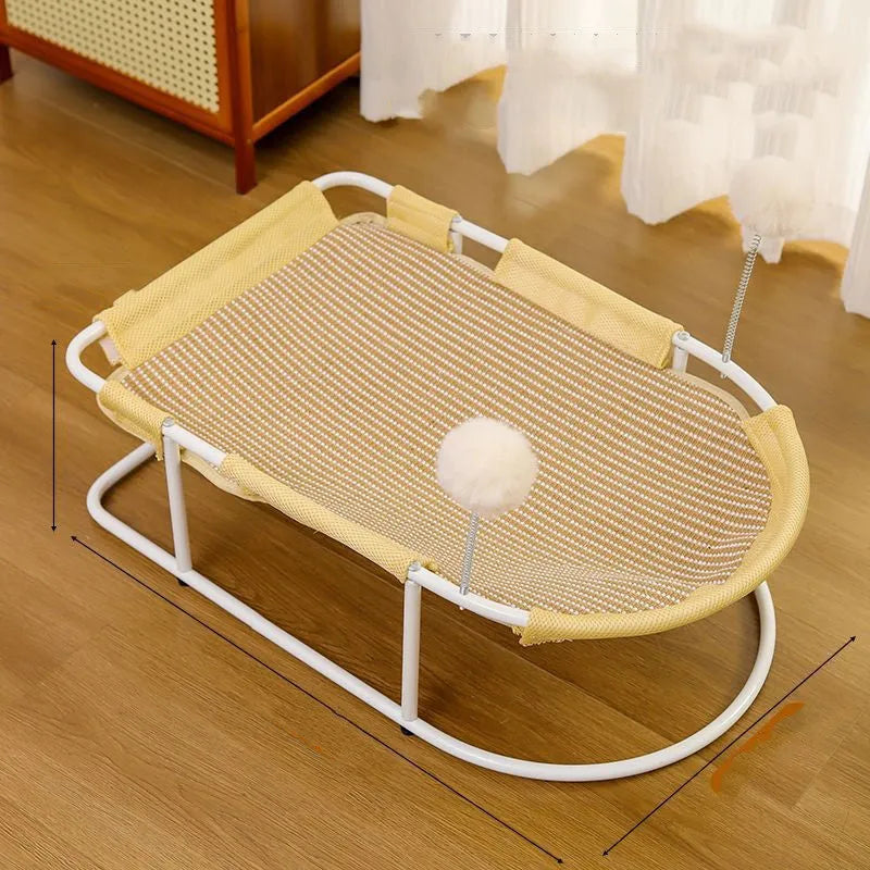 Large grey breathable fabric cat kennel with removable bracket design