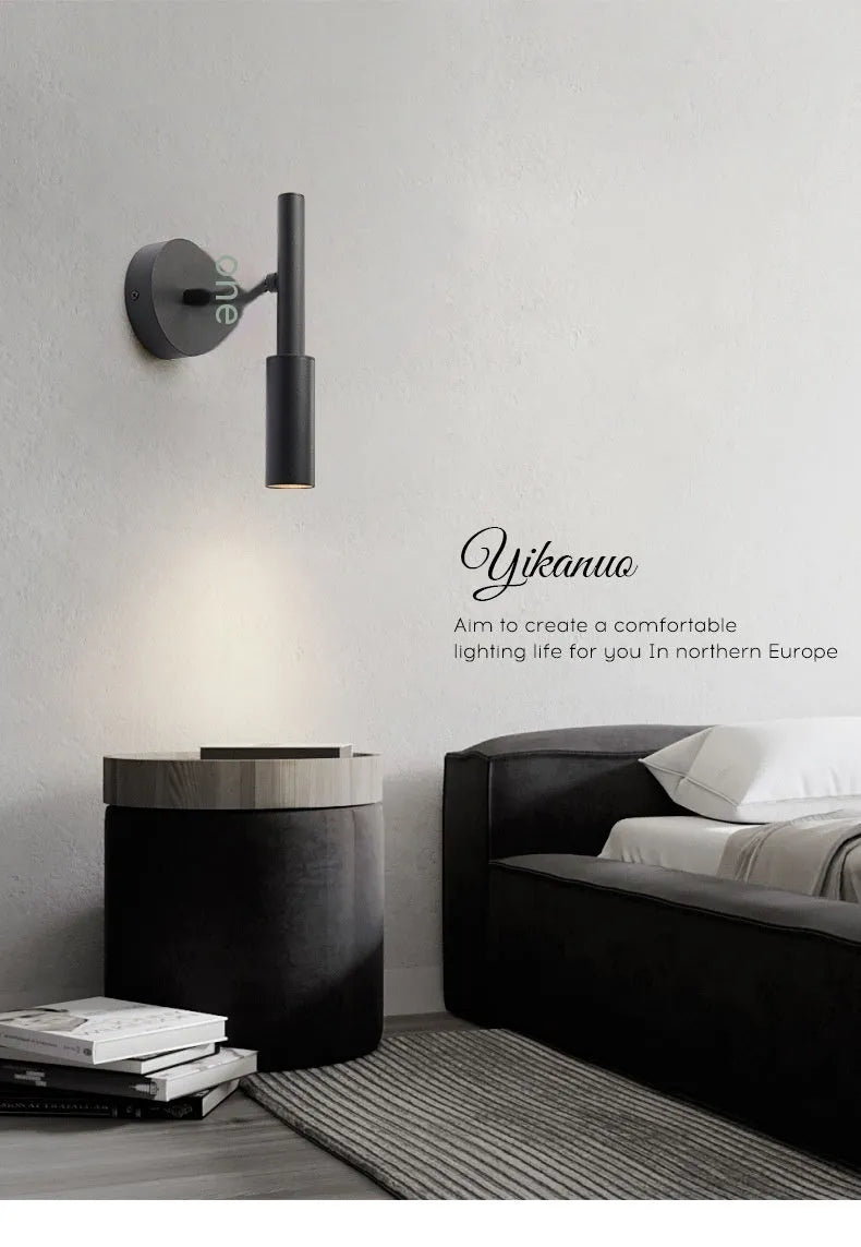 Modern wrought iron wall lamp in black or white with three colour temperature settings