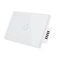 White tempered glass RF remote control touch light switch for wall mounting
