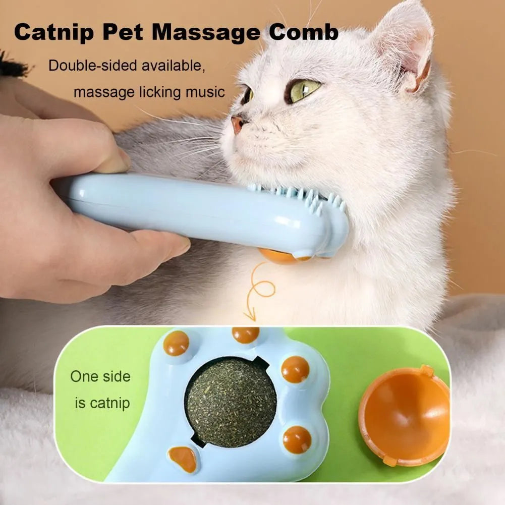 Cartoon design cat massage comb and dental care toy with rounded teeth