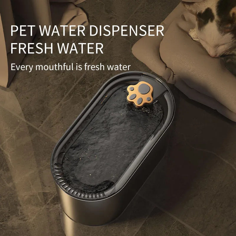 3L capacity automatic pet water fountain with filter in Berlin blue colour, showing pump and LED light