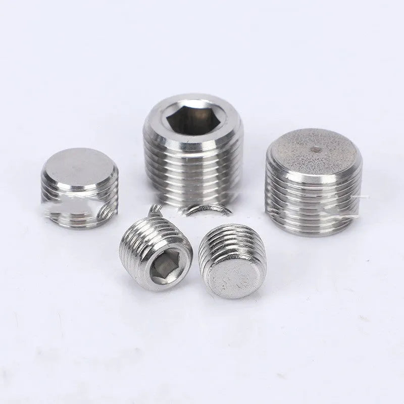 Stainless steel 304 bulkhead hexagonal plug pipe fitting for 3/8 inch series installations