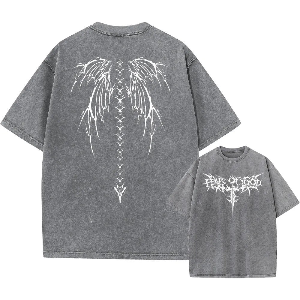 Men's oversized cotton T-shirt in loose fit with drop-shoulder short sleeves