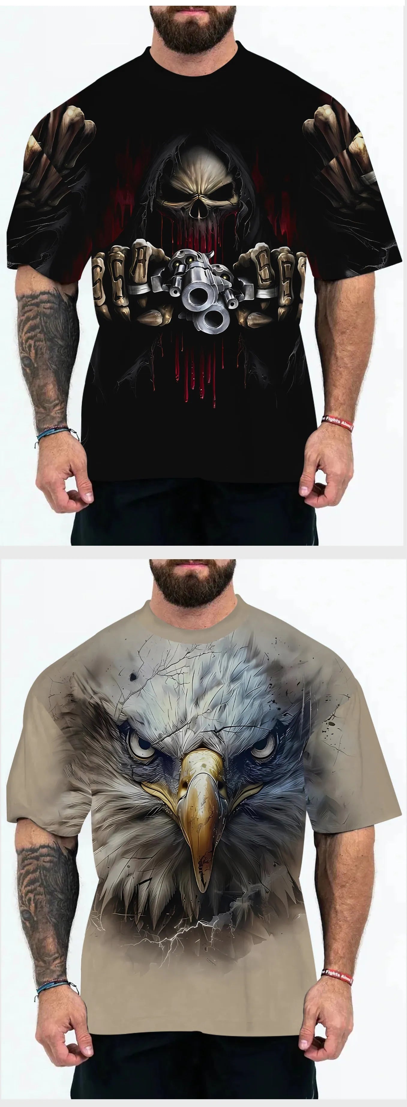 Men's loose fit graphic t-shirt in chemical fibre blend fabric
